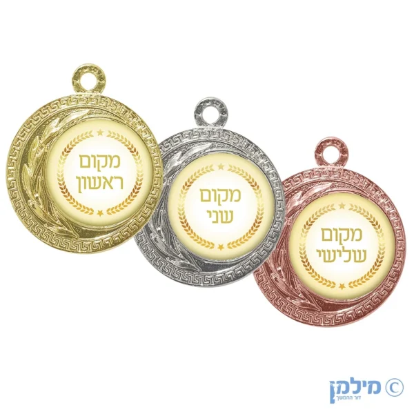 מדליה דגם "פוקו" עם עלי זית ומקום ללוגו
