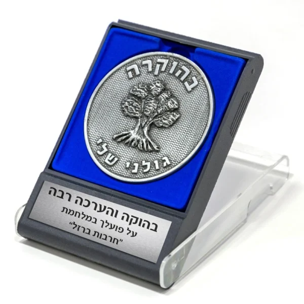 מטבע ביציקה קוטר 6 ס"מ עם קופסה כחולה